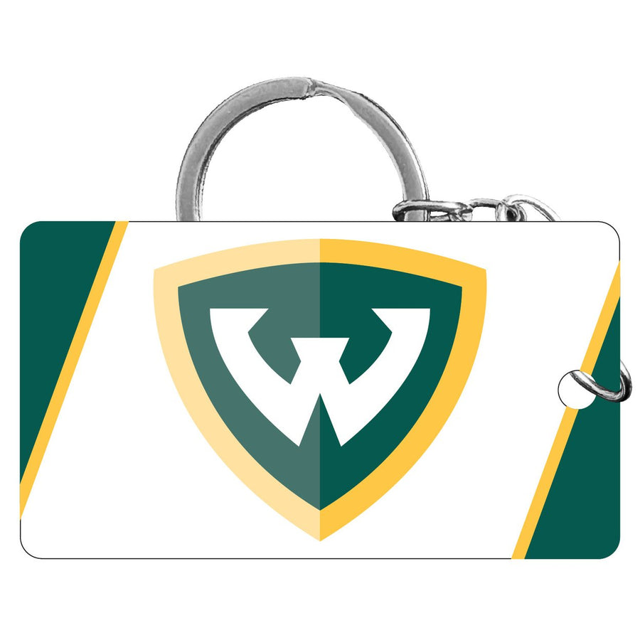 Wayne State Acrylic Keychain 1.5" x 2.75" Officially Licensed Collegiate Product Image 1