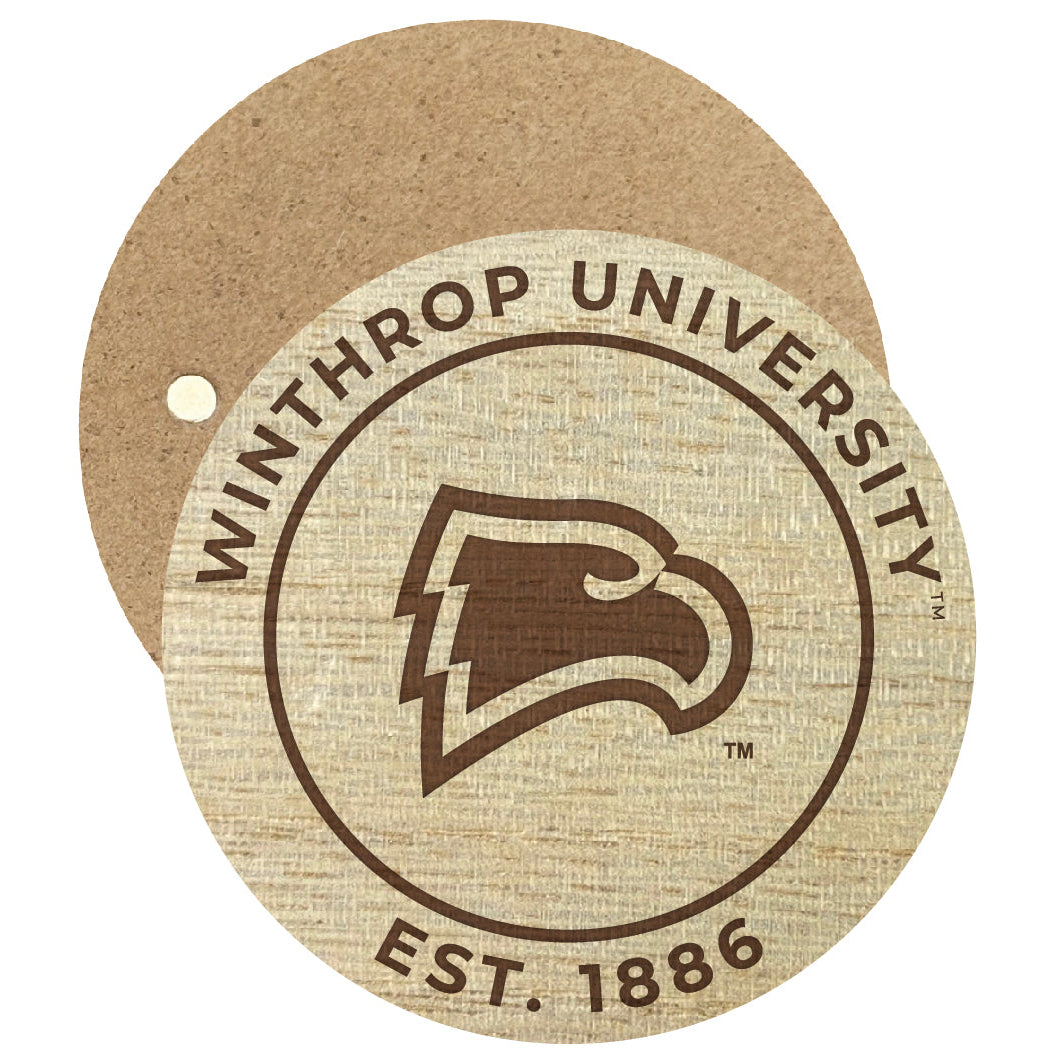 Winthrop University Engraved Round Wooden 2.5" Fridge Magnet Officially Licensed Collegiate Product Image 1