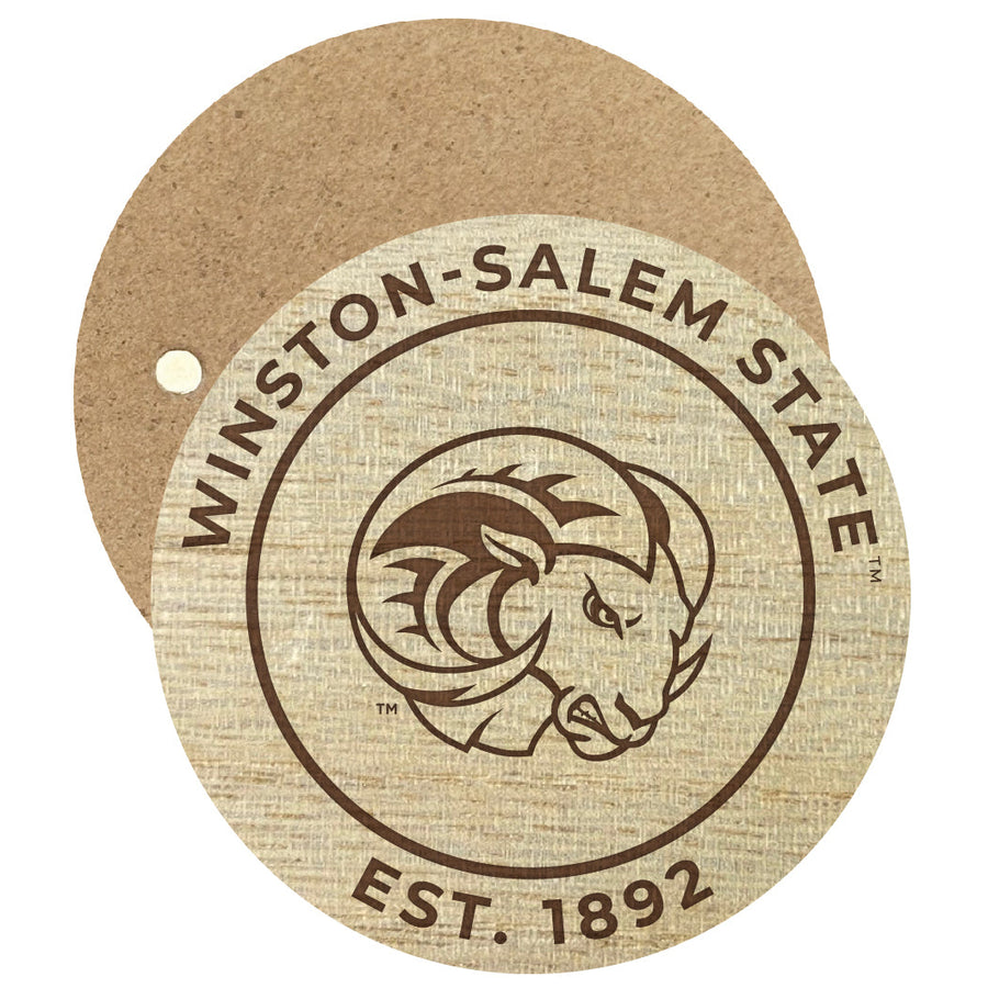 Winston-Salem State Engraved Round Wooden 2.5" Fridge Magnet Officially Licensed Collegiate Product Image 1