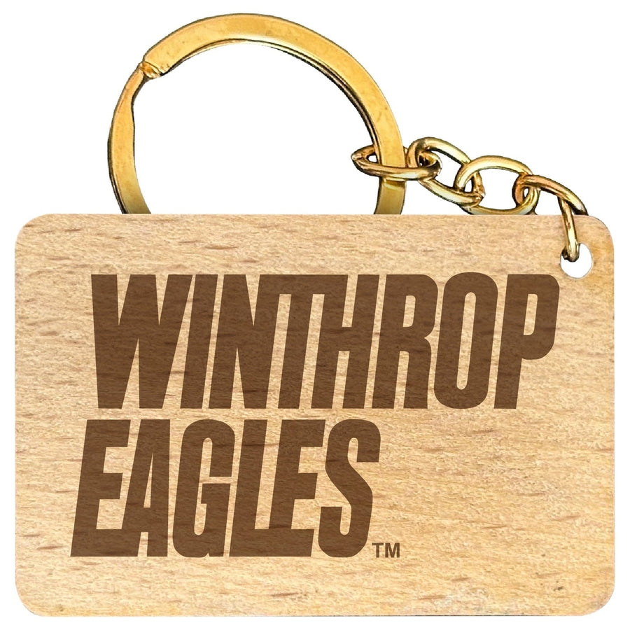 Winthrop University Engraved Flat Wood Keychain 1.5" x 2.5" Officially Licensed Collegiate Product Image 1