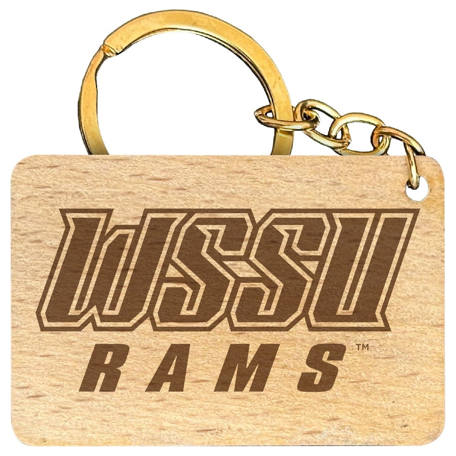 Winston-Salem State Engraved Flat Wood Keychain 1.5" x 2.5" Officially Licensed Collegiate Product Image 1