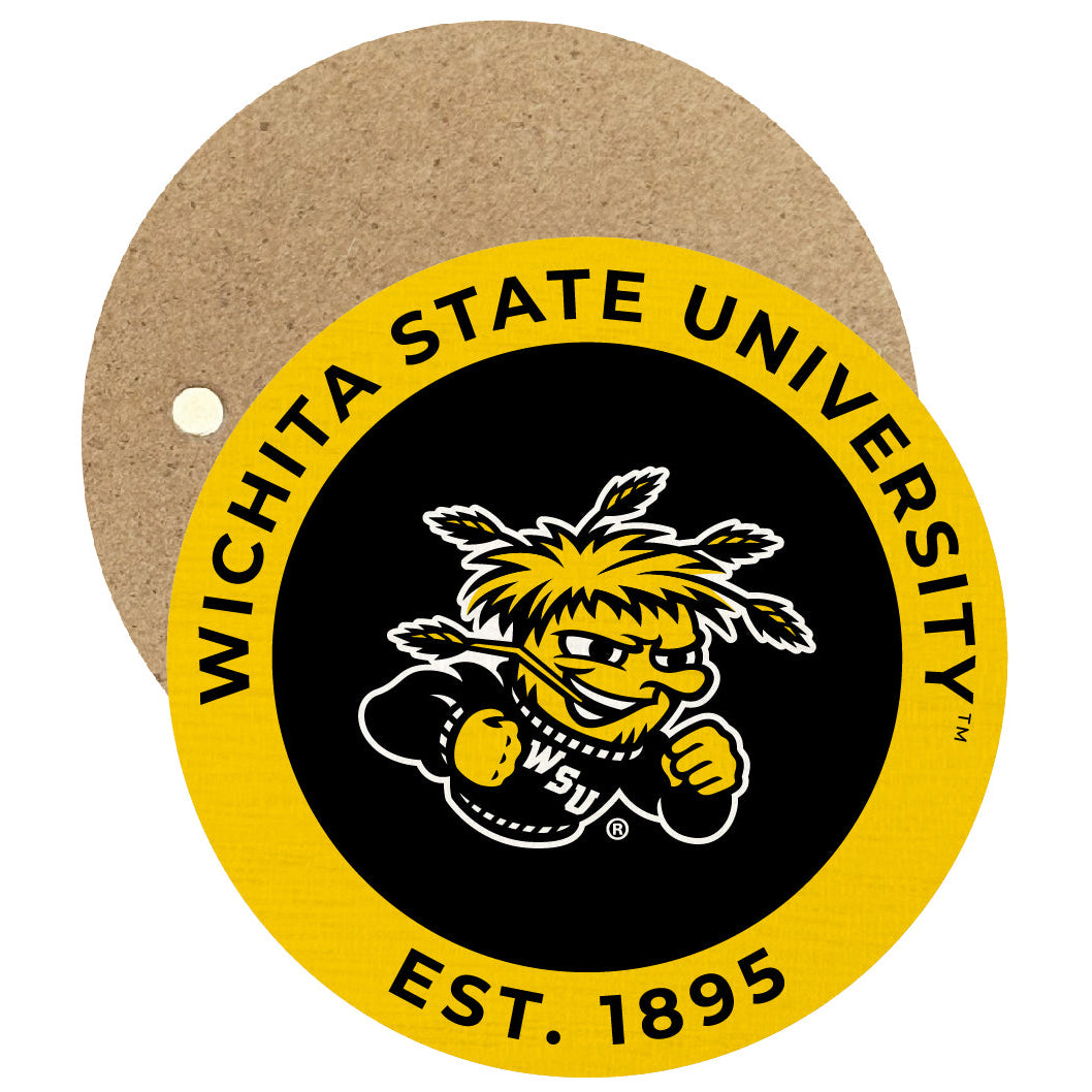 Wichita State Shockers Round Wooden 2.5" Fridge Magnet Officially Licensed Collegiate Product Image 1