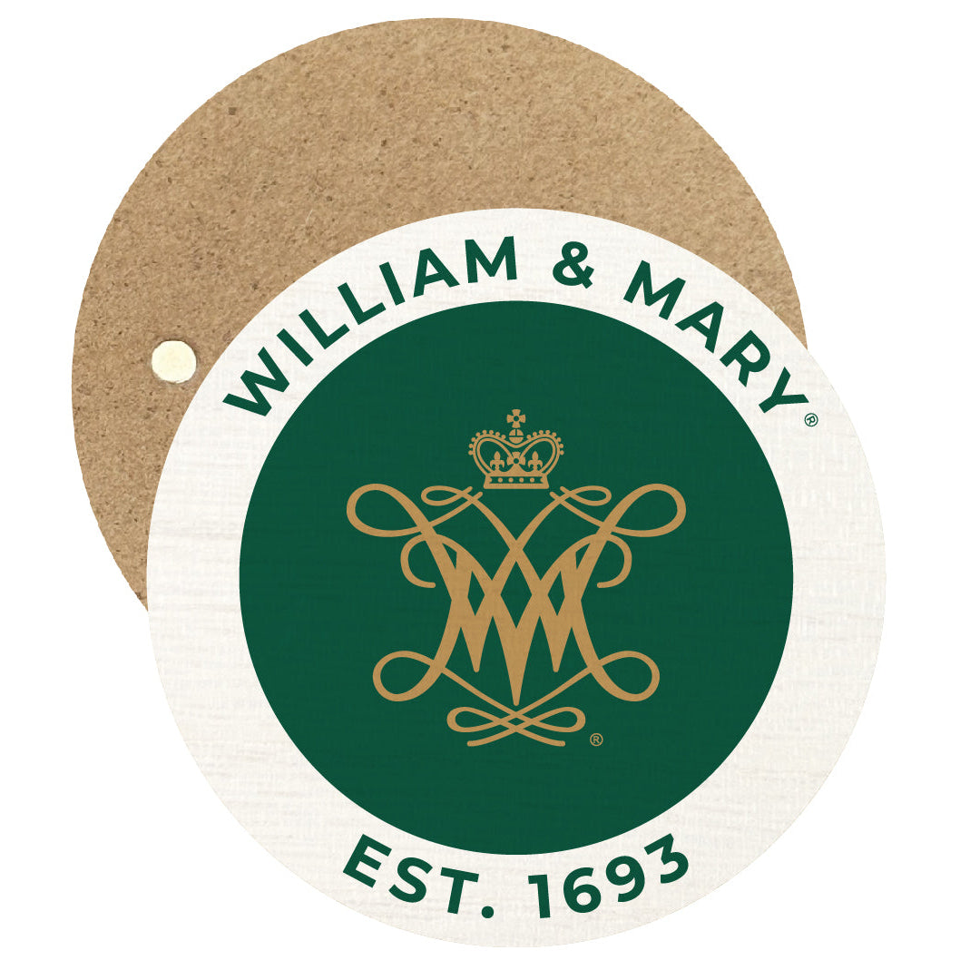 William and Mary Round Wooden 2.5" Fridge Magnet Officially Licensed Collegiate Product Image 1