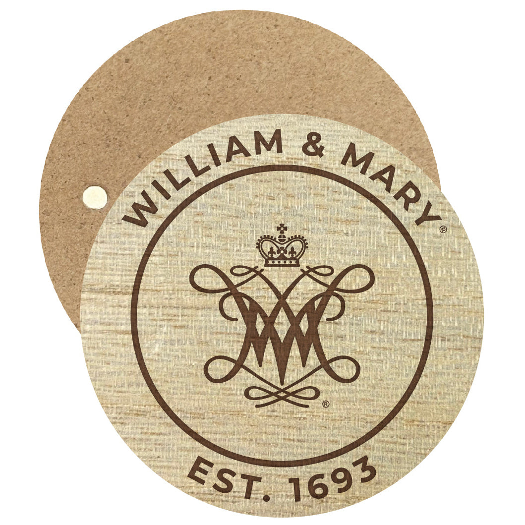 William and Mary Engraved Round Wooden 2.5" Fridge Magnet Officially Licensed Collegiate Product Image 1