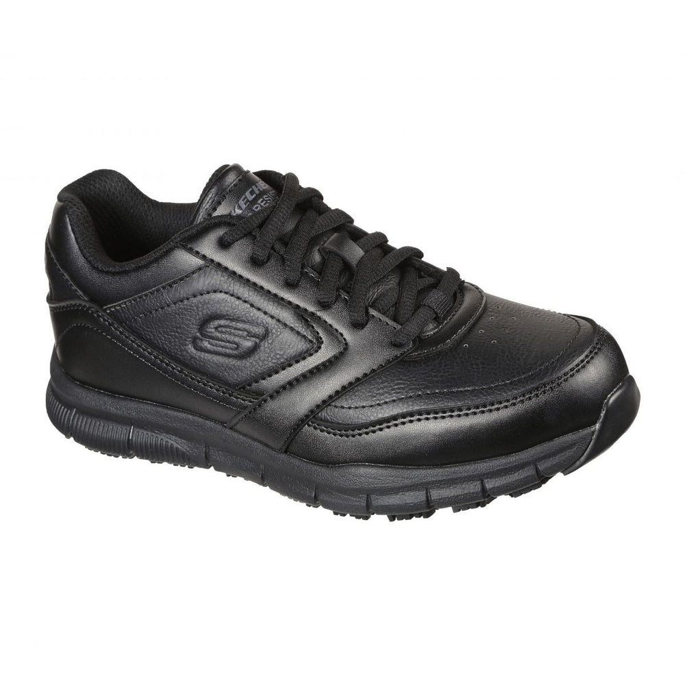 SKECHERS WORK Womens Relaxed Fit Nampa - Wyola SR Soft Toe Slip Resistant Work Shoe Black - 77235-BLK 7.5-M BLACK Image 2