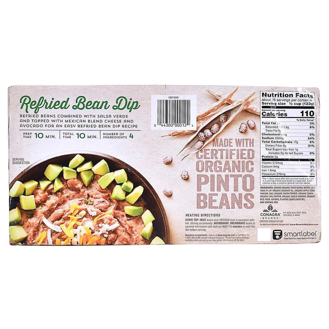 Rosarita Organic Refried Beans 16 Ounce (Pack of 8) Image 2