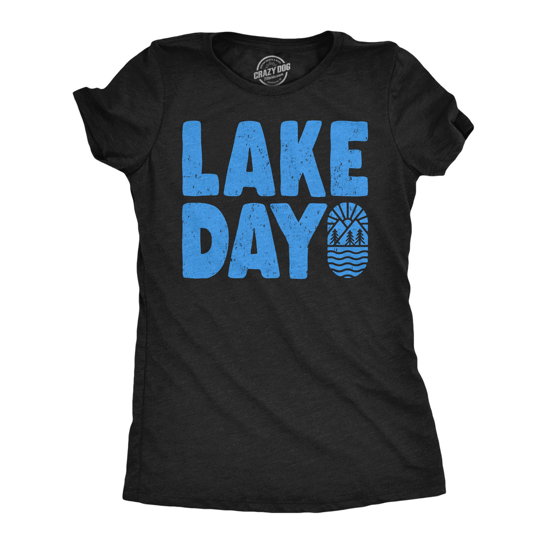 Womens Funny T Shirts Lake Day Awesome Summer Vacation Graphic Tee For Ladies Image 1