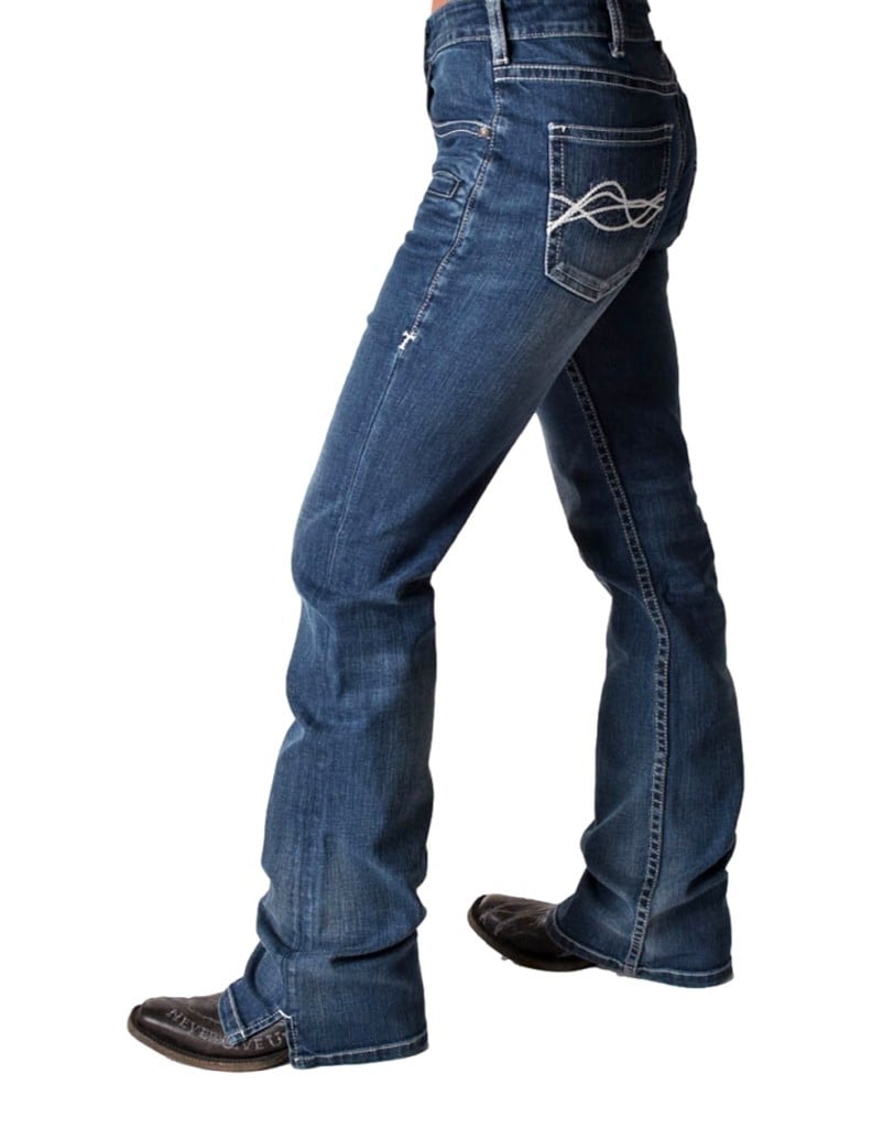 Cowgirl Tuff Western Jeans Womens Classic Legendary Med Wash JLEGLT Image 2