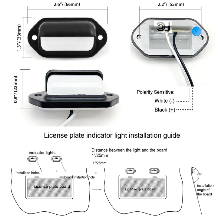 LED License Plate Lights 12V Waterproof 6000K for RV Truck SUV Pack of 2 Image 4