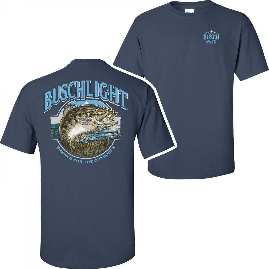 Busch Light Out Fishing Navy Colorway Front and Back Print T-Shirt Image 1