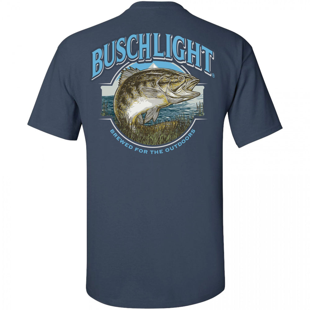 Busch Light Out Fishing Navy Colorway Front and Back Print T-Shirt Image 2