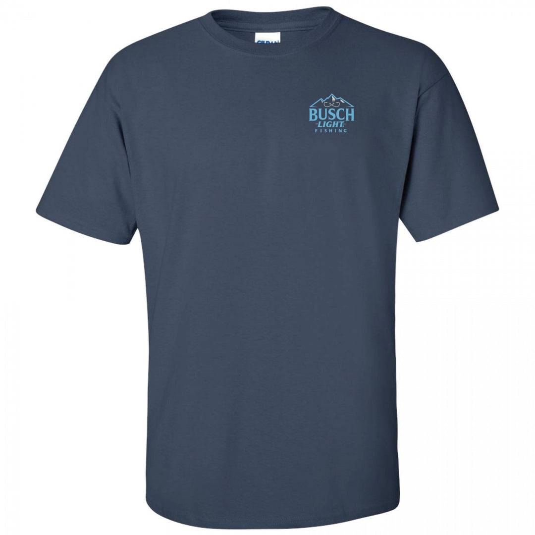 Busch Light Out Fishing Navy Colorway Front and Back Print T-Shirt Image 3