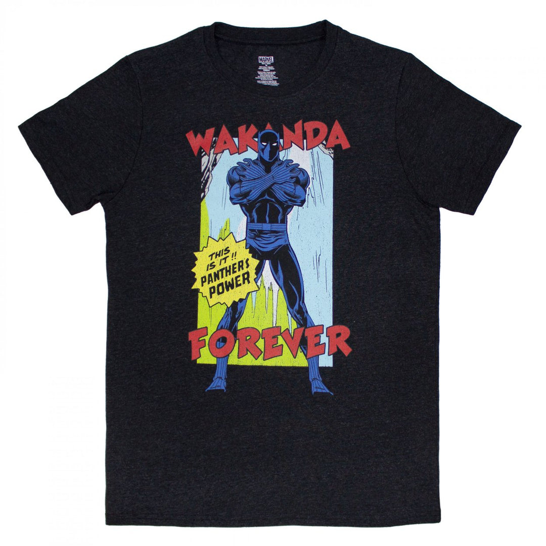 Black Panther Vintage Wakanda Forever T-Shirt Image 1