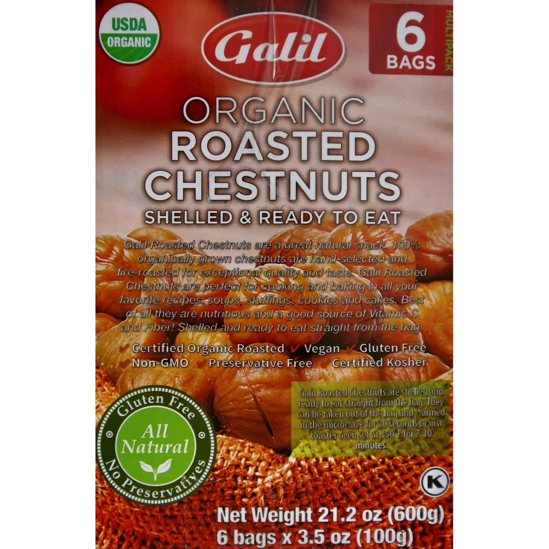 Galil Organic Shelled Roasted Chestnuts 3.5 Ounce (Pack of 6) Image 4