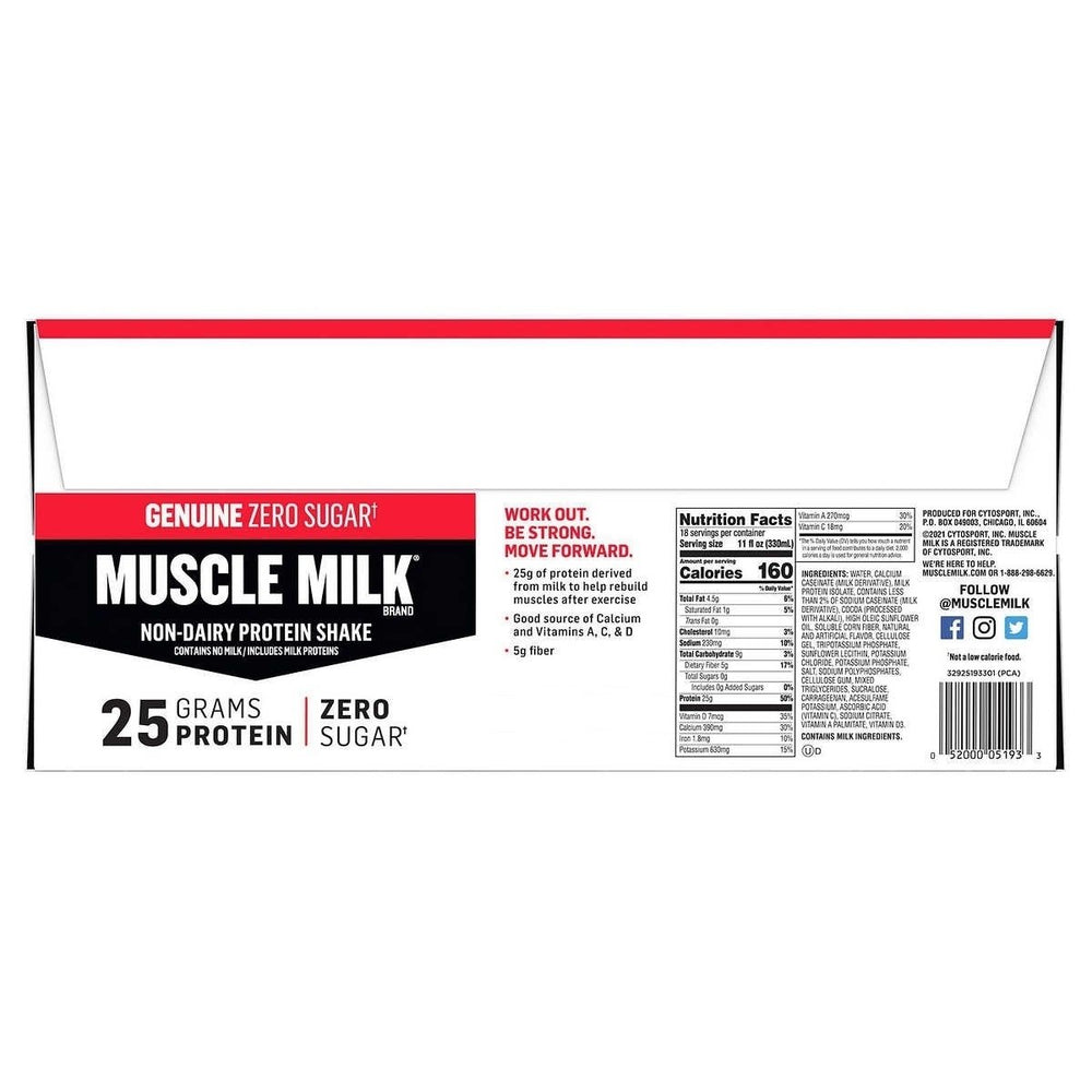 Muscle Milk Genuine Protein Shake Chocolate 11 Fluid Ounce (Pack of 18) Image 2