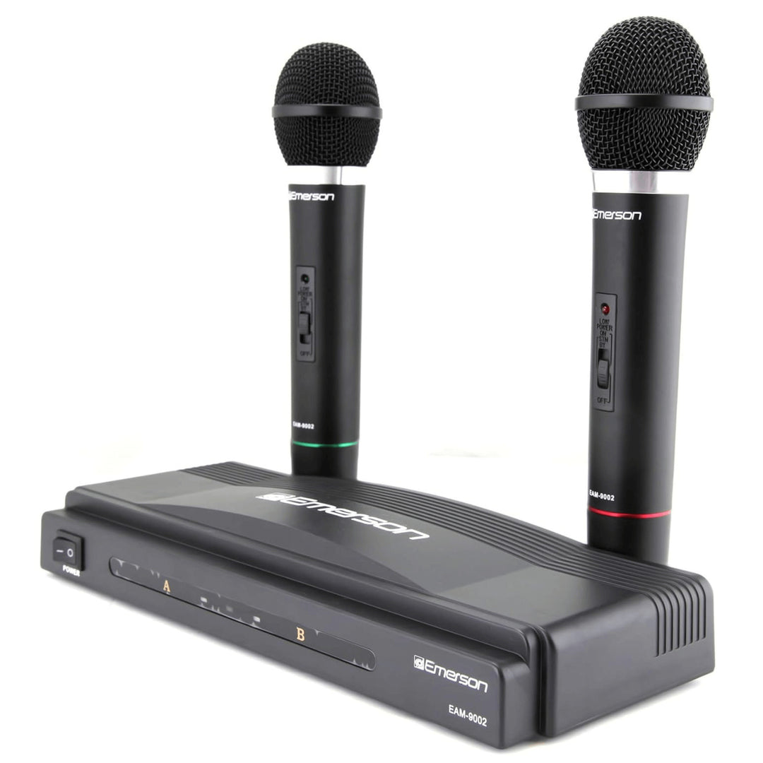 Emerson Dual Wireless Microphone Kit with Receiver Model EAM-9002 30ft Range Image 6