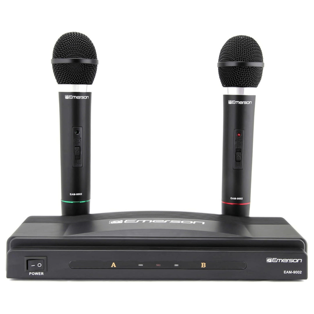 Emerson Dual Wireless Microphone Kit with Receiver Model EAM-9002 30ft Range Image 8