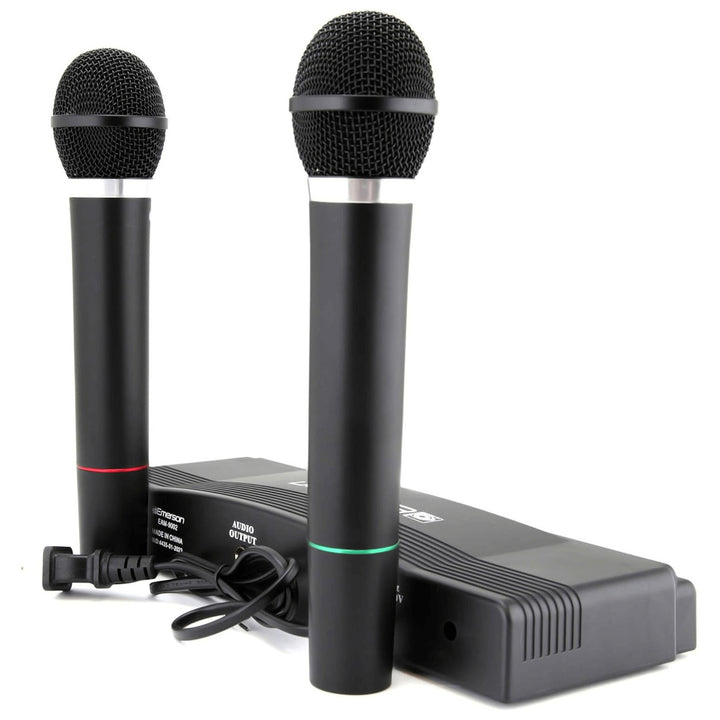 Emerson Dual Wireless Microphone Kit with Receiver Model EAM-9002 30ft Range Image 9