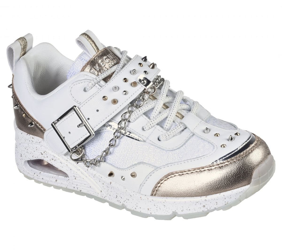 Skechers Womens Uno - Rebel Rockstar White/Gold - 149497-WGD WHITE/GOLD Image 1