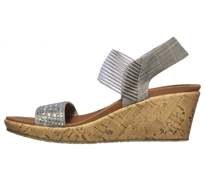 Skechers Womens Beverlee - Pretty Chic Wedge Sandal Taupe - 119084-TPE TAUPE Image 3