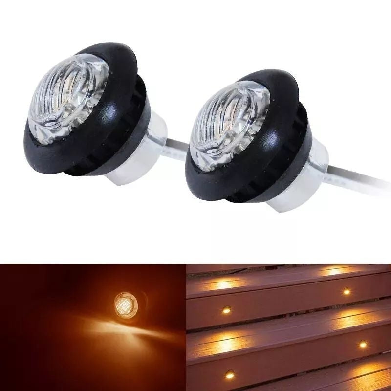 12V LED Side Marker Lights Amber Recessed Mount Pack of 2 for RV Trailer Camper Image 1