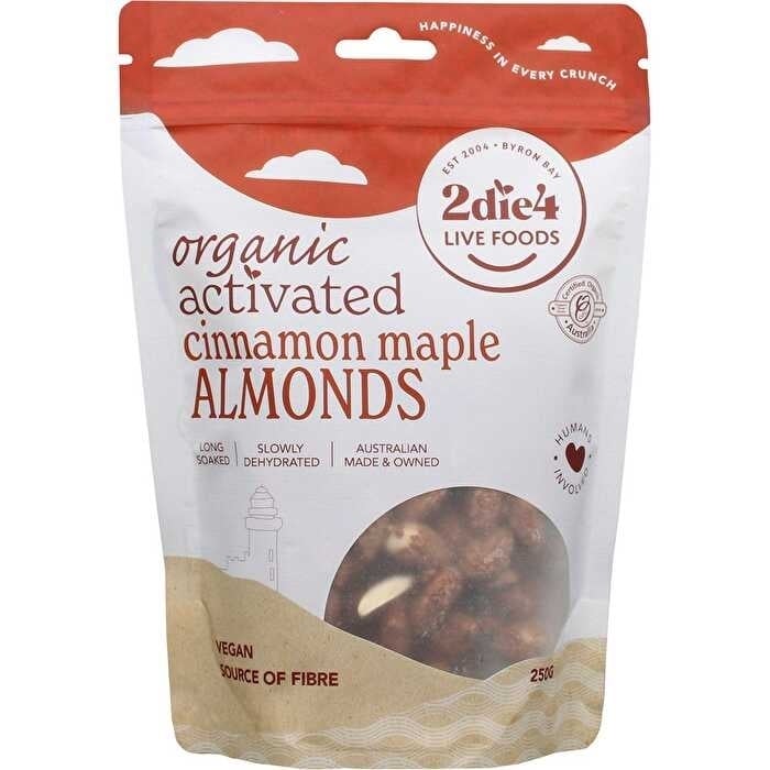 2die4 Live Foods Organic Activated Almonds Cinnamon Maple 250g Image 1