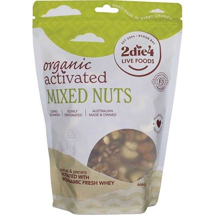 2die4 Live Foods Organic Activated Mixed Nuts Activated with Fresh Whey 600g Image 1