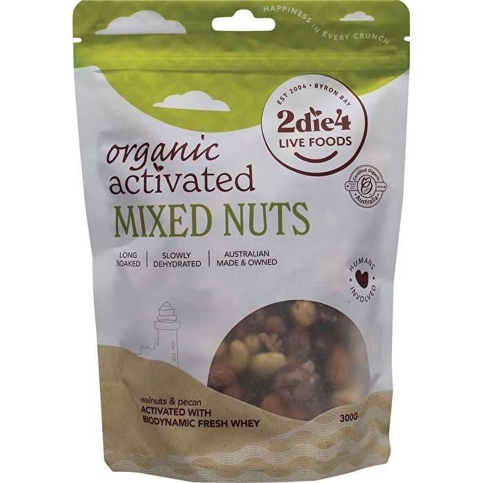 2die4 Live Foods Organic Activated Mixed Nuts Activated with Fresh Whey 300g Image 1