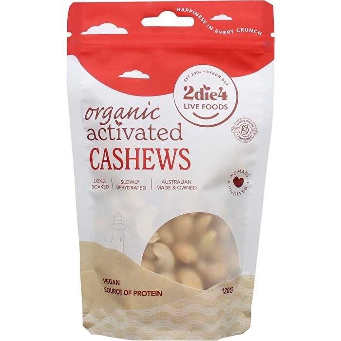 2die4 Live Foods Organic Activated Cashews 120g Image 1