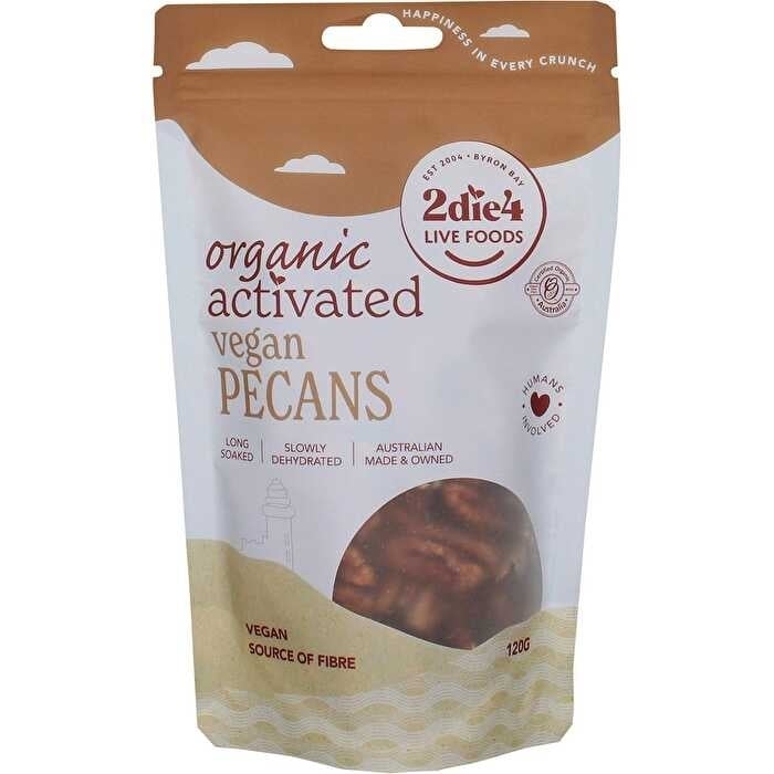 2die4 Live Foods Organic Activated Pecans Vegan 120g Image 1