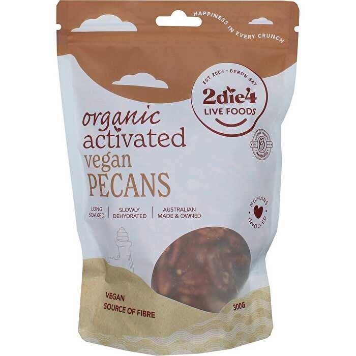 2die4 Live Foods Organic Activated Pecans Vegan 300g Image 1