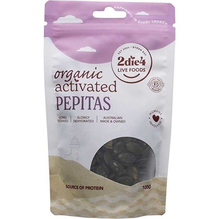 2die4 Live Foods Organic Activated Pepitas 100g Image 1