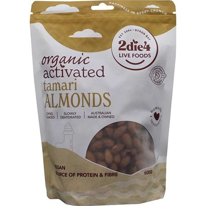 2die4 Live Foods Organic Activated Tamari Almonds 600g Image 1