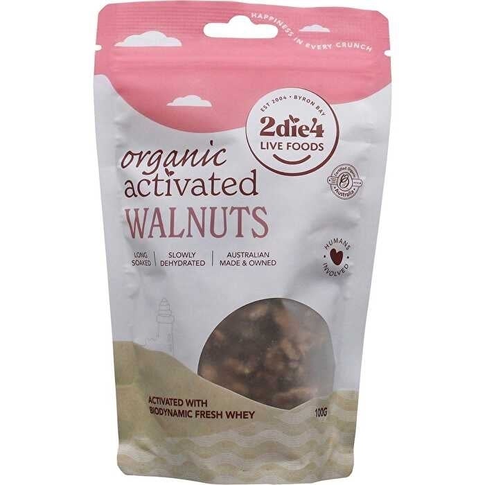 2die4 Live Foods Organic Activated Walnuts Activated with Fresh Whey 100g Image 1