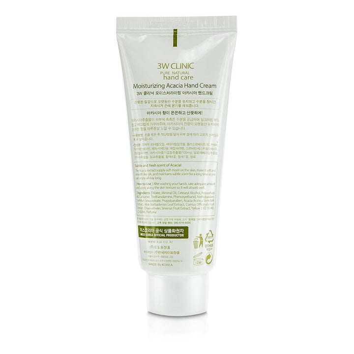 3W Clinic Hand Cream - Acacia 100ml/3.38oz Image 3