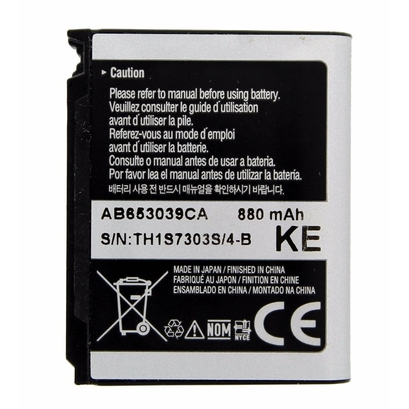 OEM 880 mAh Replacement Battery (AB653039CA) for Samsung Magnet Phone Image 1