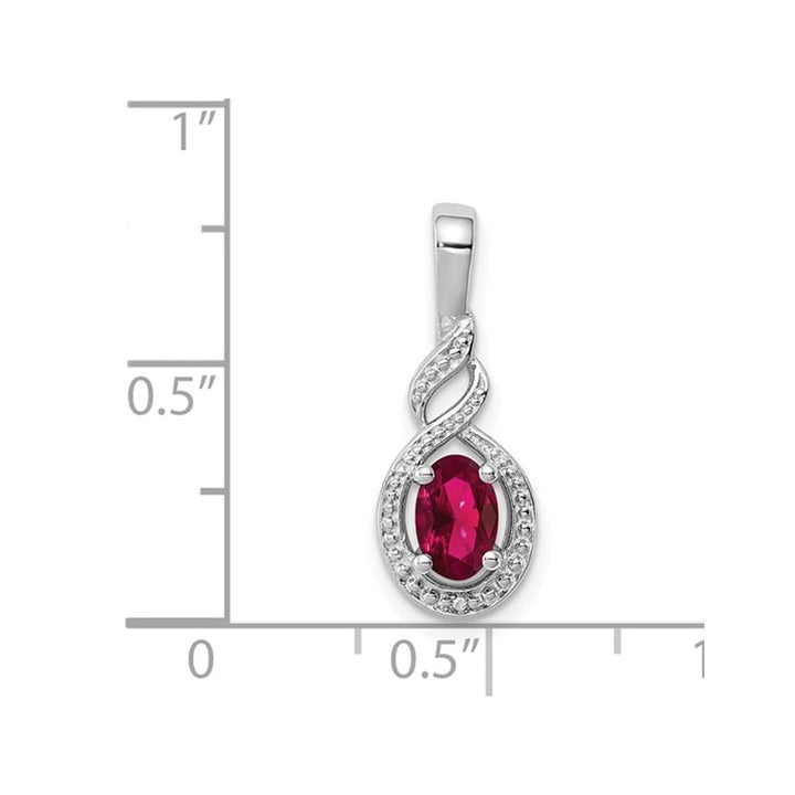 2/5 Carat (ctw) Lab Created Ruby Drop Infinity Pendant Necklace in Sterling Silver with Chain Image 4