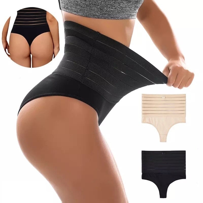 Women Fashion High Waist Shaping Thong Breathable Body Shaper Slimming Tummy Underwear Butt Lifter Seamless Panties Image 3