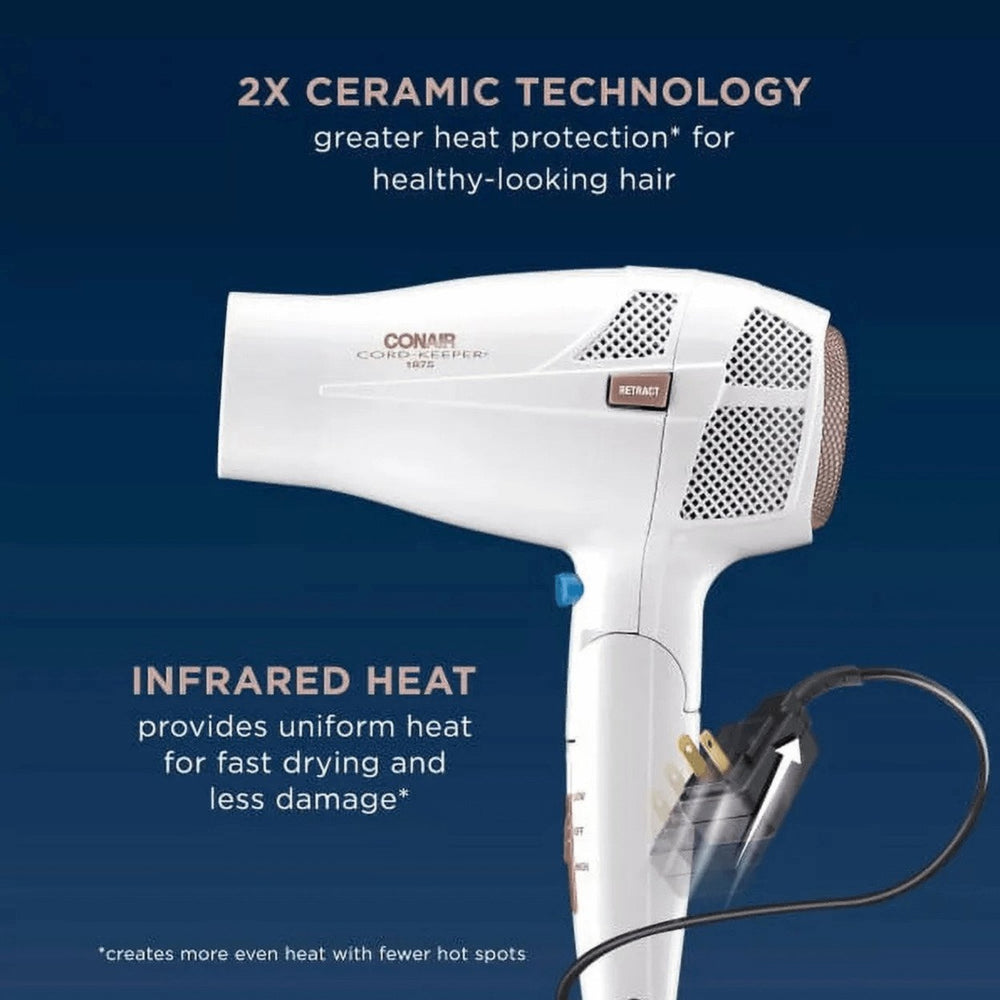 Conair 1875W Folding Retractable-Cord Dual Voltage Travel Dryer Image 2