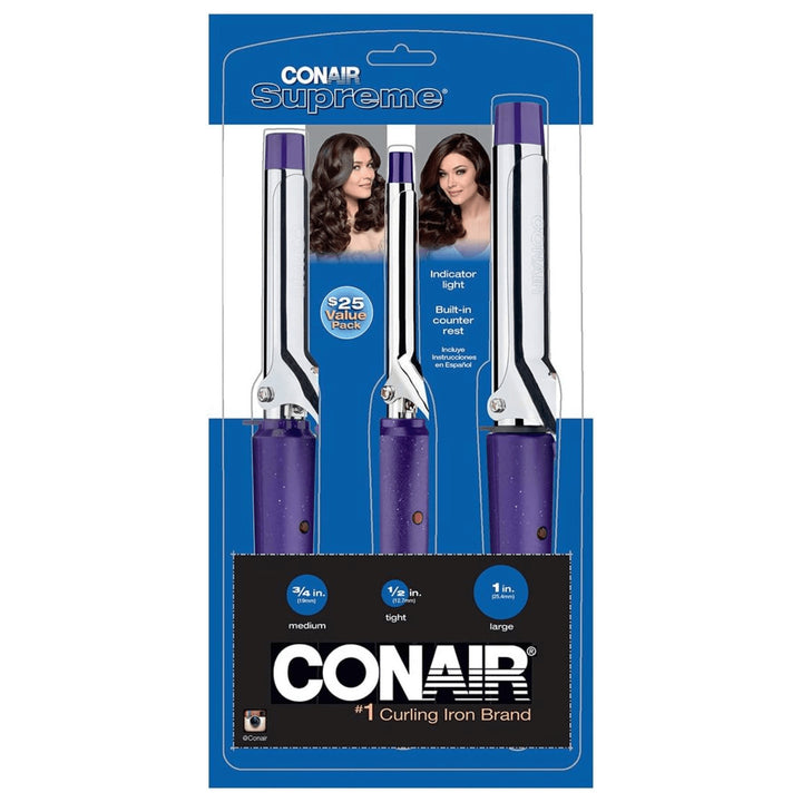 Conair 3-Pack Chrome Multi-Size Curling Iron Set Image 3