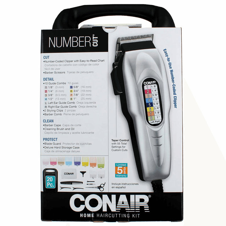 Conair 20-Piece Color-Coded Adjustable Clipper Haircut Kit with 10 Comb Attachments Image 4