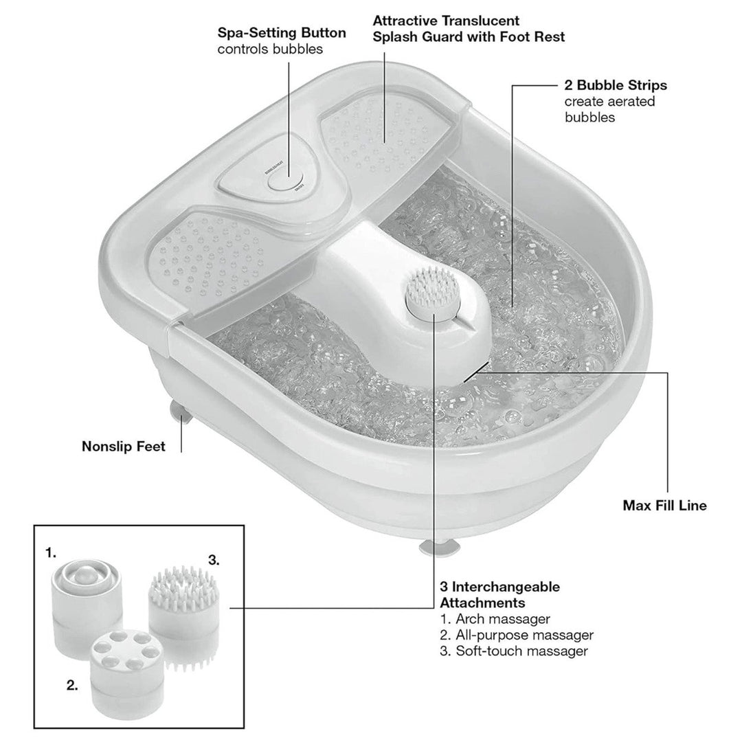 Conair Deep Basin Relaxing Pedicure Foot Spa Bath with Bubbles and Jets Image 3