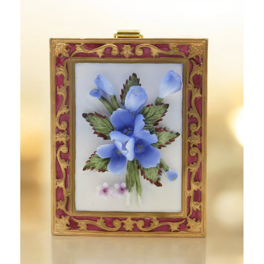 Ceramic Blue Bonnet Flower Wall Plaque 4.25in Texas Spring Gift Image 2