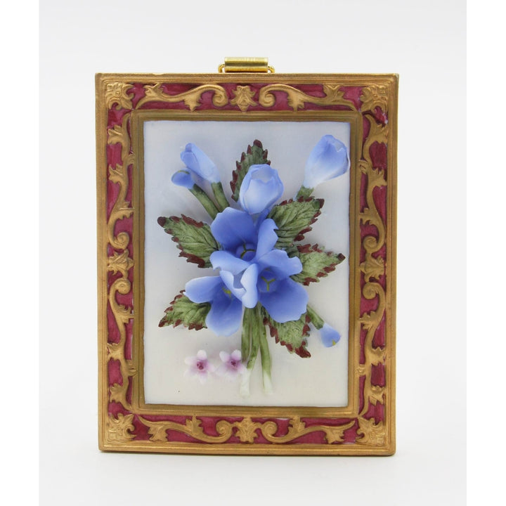 Ceramic Blue Bonnet Flower Wall Plaque 4.25in Texas Spring Gift Image 3