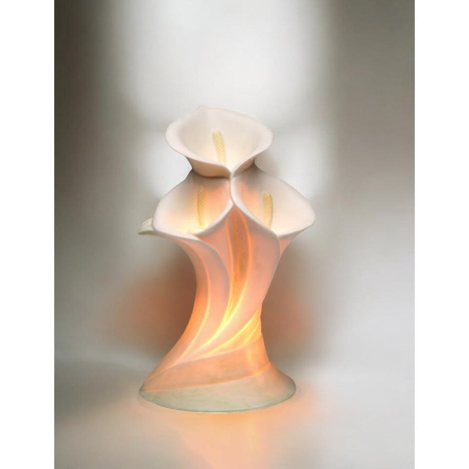 Ceramic Lily Flower Nightlight 7.75 Inch Image 1