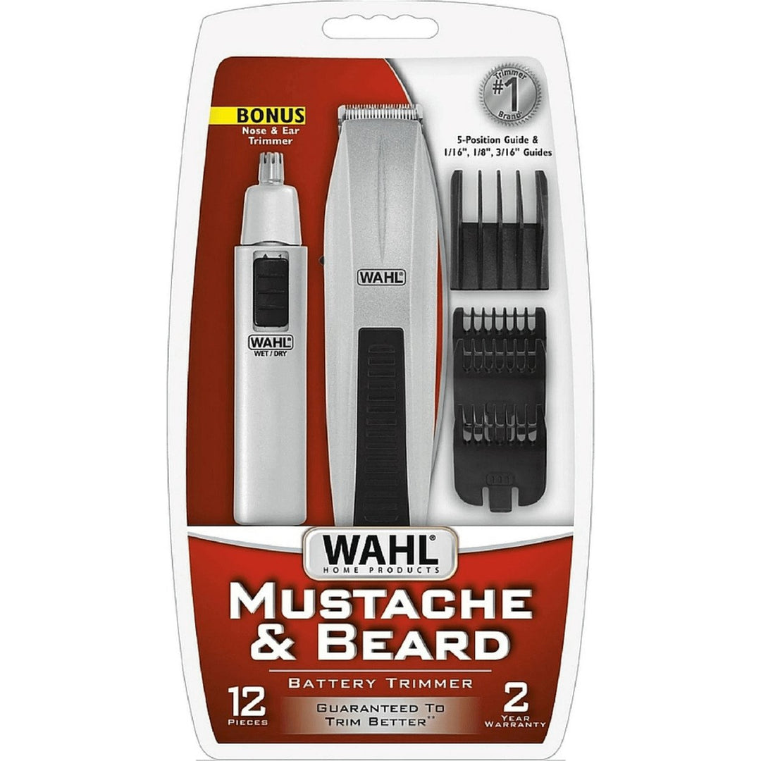 Wahl Beard Trimmer 9-Piece Combo Battery Operated Grooming Kit Model 5537-420 Image 8