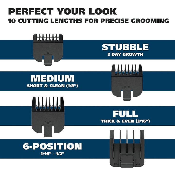 Wahl Rechargeable Beard Trimmer Self-Sharpening Blades Cordless 9916-817 9 Piece Image 7