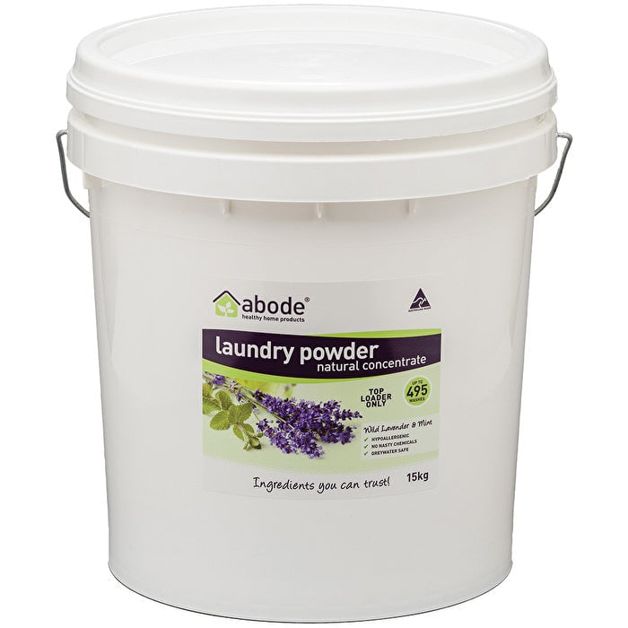 Abode Cleaning Products Abode Laundry Powder (Front and Top Loader) Wild Lavender and Mint Bucket 15kg Image 1