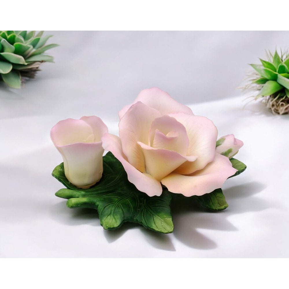 Ceramic Rose Flower Candle Holder 5 Inch  Mom Image 2