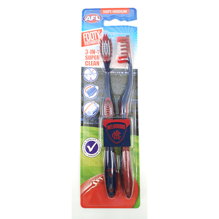 Afl Toothbrush Melbourne 2 Pack Image 1